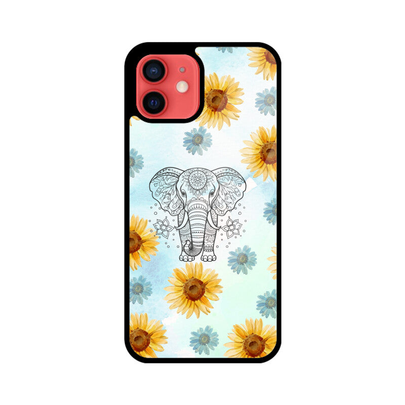 Bright Yellow Sunflowers on Blue Sly Pattern Phone Case